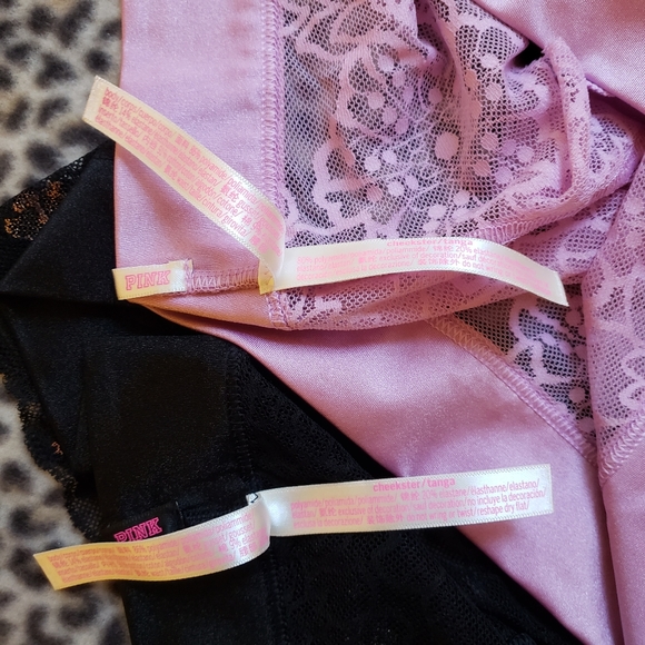 VS PINK Shine Floral Lace Cheeksters, Size M, Set of 2, NWOT, Pink-Purple/Black - Picture 9 of 12